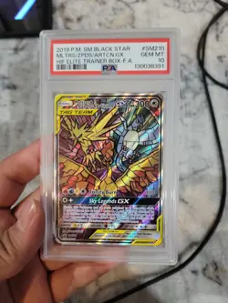Moltres & Zapdos & Articuno GX SM210 Tag Team S&M Hidden Fates ETB Promo PSA 10 - Image 1