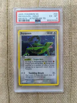 PSA 6 Graded 2005 Pokemon EX Rayquaza - Holo Deoxys - Jetstream TD #22 - Image 1