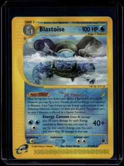 Pokemon TCG Blastoise 37/165 Expedition Rare LP - Image 1