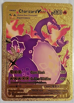 Charizard Vmax HP 330 Premium Gold Foil Fan Art Vinyl Textured Collector Pokemon - Image 1