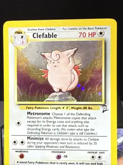 Pokemon Card Clefable 5/130 Holo Base Set 2 WOTC Holo Rare Near Mint - Image 2