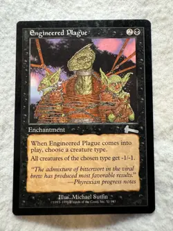MTG - Engineered Plague - Urza's Legacy - LP - Free Shipping! - Image 1