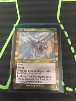 MTG Magic The Gathering Ice-Fang Coatl Foil Etched Simic Commander - Image 1