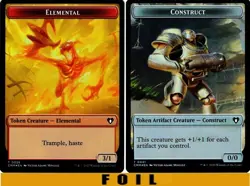 1x MTG - ELEMENTAL \ CONSTRUCT TOKEN #26/41 - FOIL - Commander Masters - Image 1