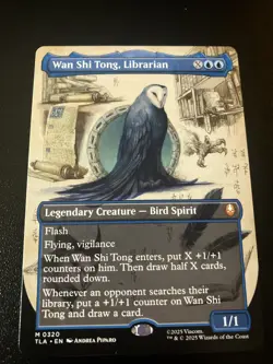 Wan Shi Tong, Librarian (Borderless) #320 (NM) TLA Magic MTG Mythic Borderless - Image 1