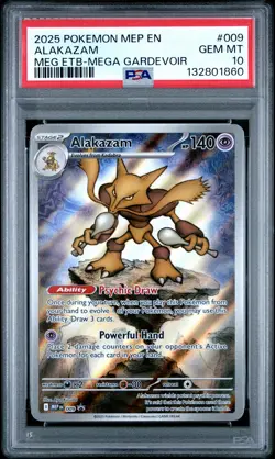 2025 POKEMON MEP EN-ME BLACK STAR PROMO #009 ALAKAZAM PSA 10 - Image 1