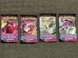 Pokemon TCG Fusion Strike Booster Packs Full Art Set (4 Packs) - Image 1