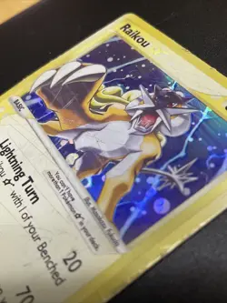 Pokemon TCG Holo Raikou- Old Card Very Damaged 2005- Read Description - Image 3