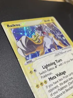 Pokemon TCG Holo Raikou- Old Card Very Damaged 2005- Read Description - Image 4