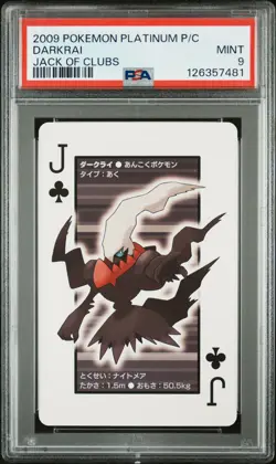 2009 POKEMON PLATINUM VERSION PLAYING CARDS JACK OF CLUBS DARKRAI PSA 9 - Image 1