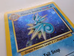 Pokemon TCG Misty's Seadra 9/132 Holo Rare Gym Hero's Light Play Crease - Image 3
