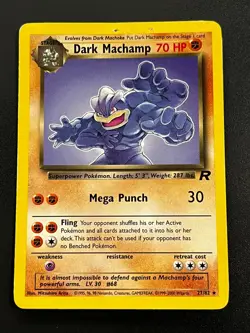 Dark Machamp 27/82 - Team Rocket Vintage Rare Pokemon Card MP - Image 1