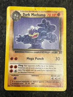 Dark Machamp 27/82 - Team Rocket Vintage Rare Pokemon Card MP - Image 3