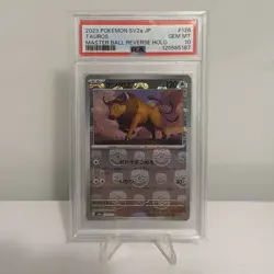 2023 POKEMON JPN SV2A-POKEMON 151 MASTER BALL REVERSE HOLO #128 TAUROS PSA 10 - Image 1
