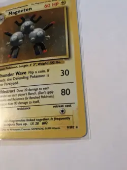 Pokemon TCG Magneton Base Set 9/102 Holo Unlimited Holo Rare Damaged - Image 3
