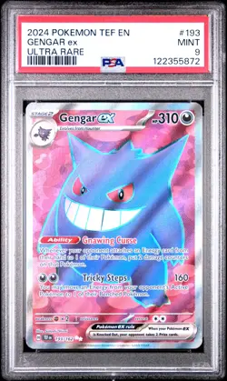 Gengar ex #193 PSA 9 2024 Pokemon TEF EN Ultra Rare - Image 1