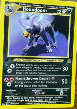 Pokemon Card- Houndoom 23/75 Neo Discovery 1st Edition- NM - Image 1