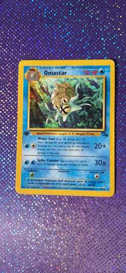 NEAR MINT (NM) 1ST EDITION Omastar - Fossil Set 40/62 Pokemon Card - Image 1