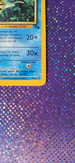 NEAR MINT (NM) 1ST EDITION Omastar - Fossil Set 40/62 Pokemon Card - Image 2