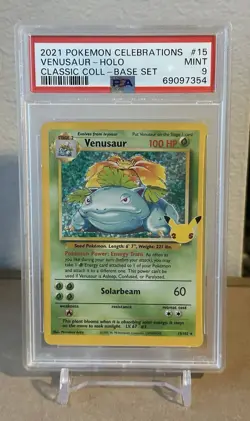 2021 POKEMON CELEBRATIONS CLASSIC COLLECTION #15 VENUSAUR-HOLO PSA 9 - Image 1