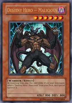 1x (NM) Destiny Hero - Malicious - DP05-EN011 - Ultra Rare - 1st Edition YuGiOh - Image 1