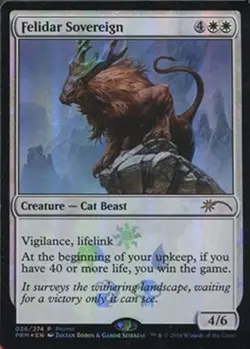 Moderate Play, English MTG Foil Felidar Sovereign - Foil - Blister Pack Promo Un - Image 1