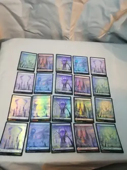 MTG Foil Full Art Phyrexia: All Will Be One ONE Basic Lands MINT Set Of 5 Cards - Image 1