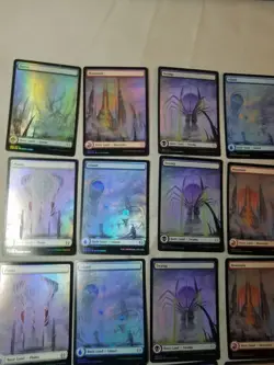 MTG Foil Full Art Phyrexia: All Will Be One ONE Basic Lands MINT Set Of 5 Cards - Image 3