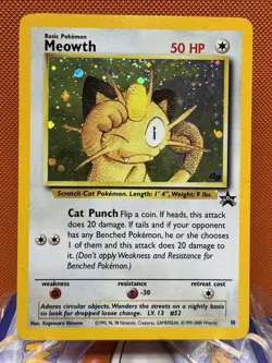 Pokemon Meowth Nintendo Black Star Promo 10 Holo Pokemon Card LP #1058 - Image 1