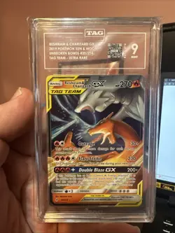 2019 Pokemon Unbroken Bonds Reshiram & Charizard GX Tag Team TAG Mint 9!! - Image 1