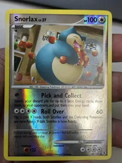 SNORLAX 33/111 RARE RISING RIVALS POKEMON REVERSE HOLO NM 2009 - Image 1