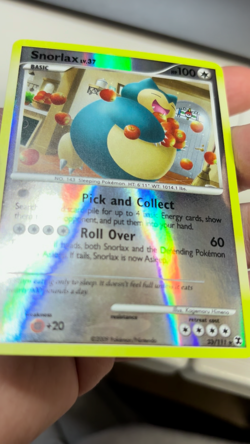 SNORLAX 33/111 RARE RISING RIVALS POKEMON REVERSE HOLO NM 2009 - Image 2