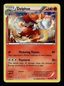 Pokemon Card Delphox Fates Collide Holo Rare 13/124 Near Mint - Image 1