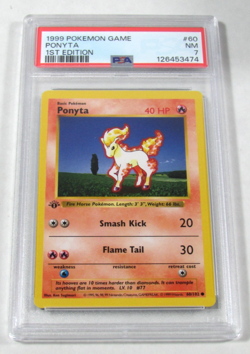 1999 Pokemon Game PONYTA 1st Edition 60/102 PSA 7 NM - Image 1