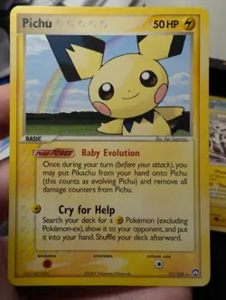 POKEMON Card PICHU 21/108 NON-HOLO RARE POWER KEEPERS LP - Image 1