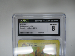 1999 Pokemon Fossil 1st Edition Raichu 29/62 CGC 8 - Image 2