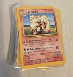 POKEMON Vintage Pokemon Complete Base set uncommons and commons, warped - Image 1