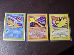 Pokemon Cards Lot (Zapdos, Articuno, Moltres) [Promo - WOTC] - CRIMP ERROR MNT - Image 1