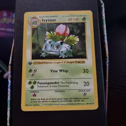 Ivysaur 30/102 Base Set 1st Edition Shadowless Pokemon Card - LP/MP - Image 1