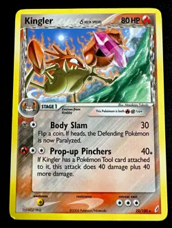 Pokemon TCG Card Kingler 22/100 EX Crystal Guardians Delta Species 2006 Rare - Image 1
