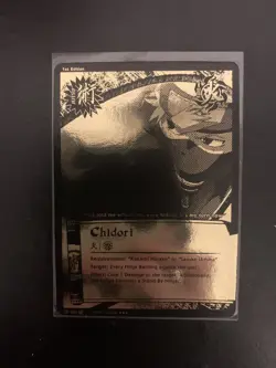 naruto ccg card Kid Kakashi (Chidori) Super Rare Black & Gold Foil - Image 1