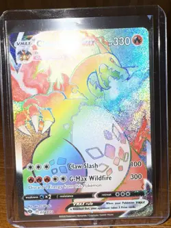 Pokemon TCG Charizard VMAX Rainbow Rare Card SWSH Darkness Ablaze Mint - Image 1