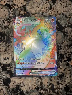 Pokemon TCG Charizard VMAX Rainbow Rare Card SWSH Darkness Ablaze Mint - Image 3