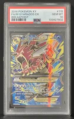 Pokemon Mega Gyrados EX Full Art Card 115/122, XY Breakpoint Gem Mint PSA 10 - Image 1