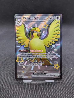Pokemon Card Pidgeot ex 221/091 Shiny Full Art Paldean Fates NM - Image 1