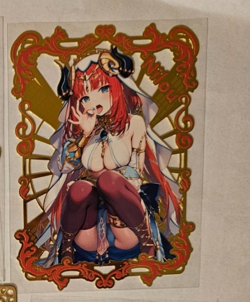 Custom Listing Nilou Gold Metal Collectible Card Anime Goddess Waifu - Image 1