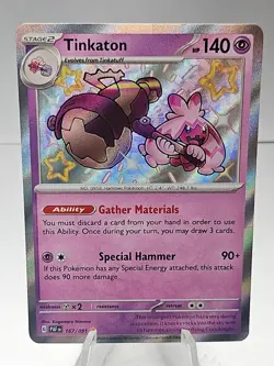 Pokemon Tinkaton Holo Baby Shiny Card 167/091 Sv: Paldean Fates - Image 1