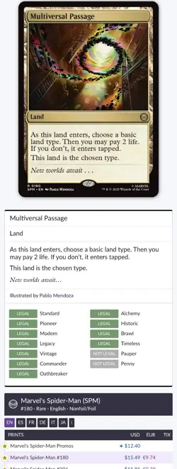 Multiversal Passage MTG Marvel's Spider-Man (SPM) Regular, NM - Image 4