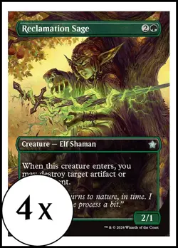 MTG - 4 x Reclamation Sage (Borderless) - Foundations - Playset 4x x4 - Image 1