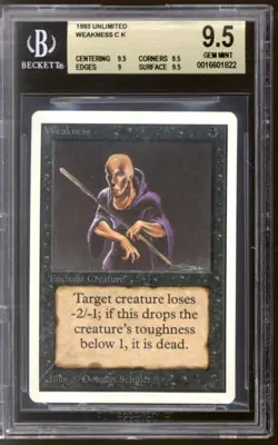 Magic MTG Unlimited Weakness BGS 9.5 (9.5, 9.5, 9, 9.5) GEM MINT - Image 1
